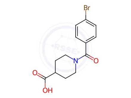 Chemical structure of 1-(4-bromobenzoyl)piperidine-4-carboxylic Acid