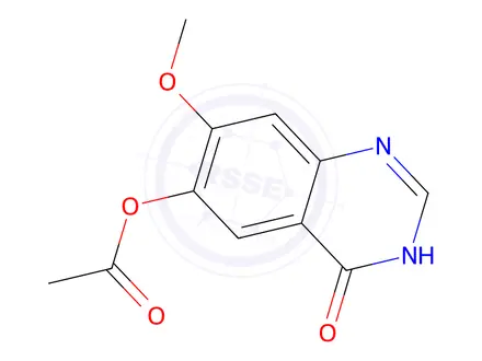 Chemical structure of 3,4-Dihydro-7-methoxy-4-oxoquinazolin-6-yl acetate