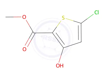 Chemical structure of 2-Thiophenecarboxylic acid, 5-chloro-2,3-dihydro-3-oxo-, methyl ester