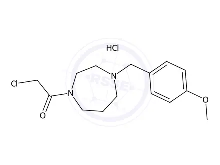Chemical structure of 2-Chloro-1-{4-[(4-methoxyphenyl)methyl]-1,4-diazepan-1-yl}ethan-1-one hydrochloride