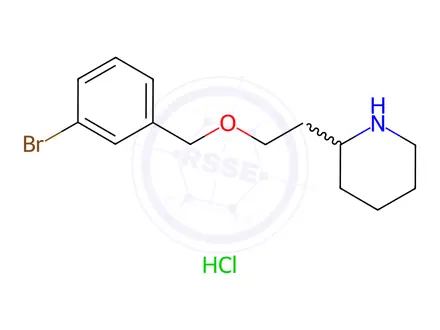 Chemical structure of 2-{2-[(3-Bromobenzyl)oxy]ethyl}piperidine hydrochloride