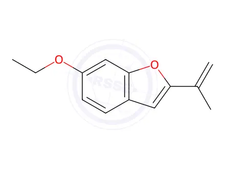 Chemical structure of Benzofuran, 6-ethoxy-2-(1-methylethenyl)-(9CI)