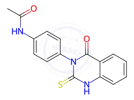 Chemical structure of N-(4-(4-oxo-2-thioxo-1,4-dihydroquinazolin-3(2H)-yl)phenyl)acetamide