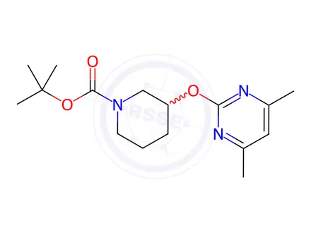Chemical structure of tert-Butyl 3-((4,6-dimethylpyrimidin-2-yl)oxy)piperidine-1-carboxylate