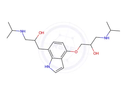 Chemical structure of 1-(4-(2-hydroxy-3-(isopropylamino)propoxy)-1H-indol-7-yl)-3-(isopropylamino)propan-2-ol