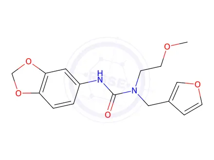 Chemical structure of 3-(Benzo[d][1,3]dioxol-5-yl)-1-(furan-3-ylmethyl)-1-(2-methoxyethyl)urea