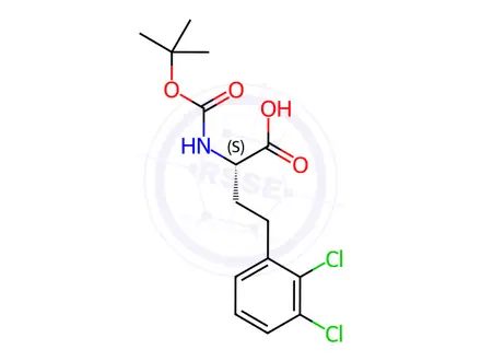 Chemical structure of (S)-2-((tert-Butoxycarbonyl)amino)-4-(2,3-dichlorophenyl)butanoic acid