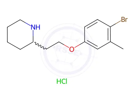 Chemical structure of 2-[2-(4-Bromo-3-methylphenoxy)ethyl]piperidine hydrochloride