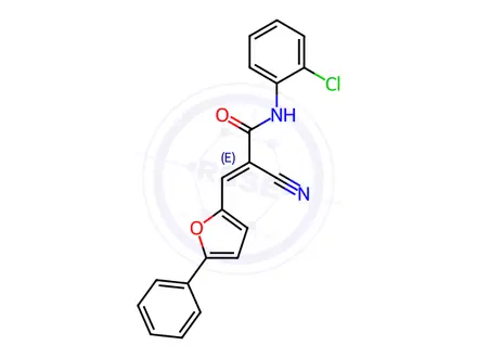 Chemical structure of N-(2-Chlorophenyl)-2-cyano-3-(5-phenylfuran-2-yl)acrylamide