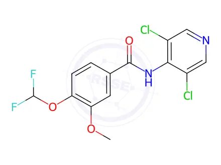 Chemical structure of BenzaMide, N-(3,5-dichloro-4-pyridinyl)-4-(difluoroMethoxy)-3-Methoxy-