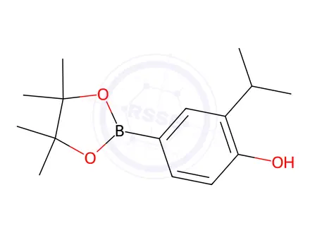 Chemical structure of 2-Isopropyl-4-(4,4,5,5-tetramethyl-1,3,2-dioxaborolan-2-yl)phenol