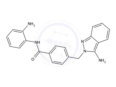Chemical structure of 4-((3-Amino-2H-indazol-2-yl)methyl)-N-(2-aminophenyl)benzamide