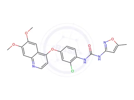 Chemical structure of 1-(2-chloro-4-((6,7-dimethoxyquinolin-4-yl)oxy)phenyl)-3-(5-methylisoxazol-3-yl)urea