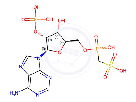 Chemical structure of adenosine 2'-phosphate 5'-methylenephosphosulfate