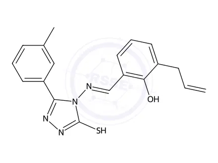 Chemical structure of 4-((3-Allyl-2-hydroxybenzylidene)amino)-3-(m-tolyl)-1H-1,2,4-triazole-5(4H)-thione