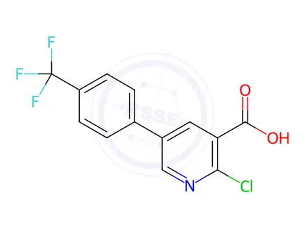 Chemical structure of 2-Chloro-5-(4-(trifluoromethyl)phenyl)nicotinic acid