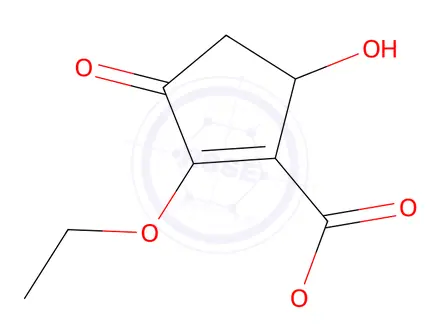 Chemical structure of 1-Cyclopentene-1-carboxylicacid,2-ethoxy-5-hydroxy-3-oxo-,methylester(9CI)
