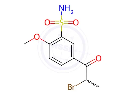 Chemical structure of 2-Bromo-1-(4'-methoxy-3'-sulfonamidophenyl)-1-propanone