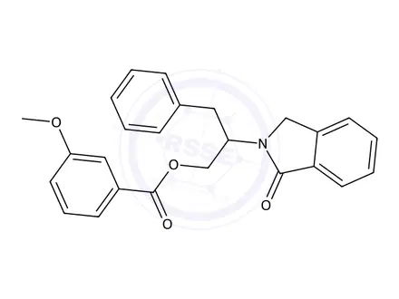 Chemical structure of 2-(1-Oxo-2,3-dihydro-1H-isoindol-2-yl)-3-phenylpropyl 3-methoxybenzoate
