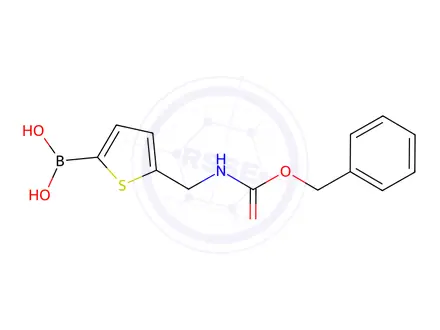 Chemical structure of (5-((((Benzyloxy)carbonyl)amino)methyl)thiophen-2-yl)boronic acid