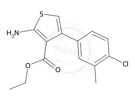 Chemical structure of Ethyl 2-amino-4-(4-chloro-3-methylphenyl)thiophene-3-carboxylate