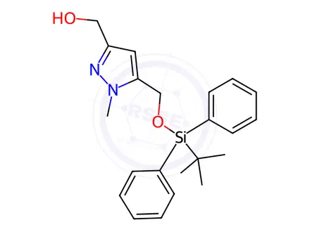 Chemical structure of (5-(((tert-Butyldiphenylsilyl)oxy)methyl)-1-methyl-1H-pyrazol-3-yl)methanol