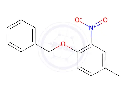 Chemical structure of Benzene, 4-methyl-2-nitro-1-(phenylmethoxy)-