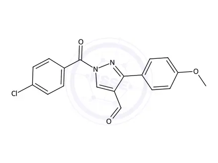 Chemical structure of 1-(4-Chlorobenzoyl)-3-(4-methoxyphenyl)-1H-pyrazole-4-carbaldehyde