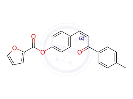 Chemical structure of 4-[(1Z)-3-(4-Methylphenyl)-3-oxoprop-1-en-1-yl]phenyl furan-2-carboxylate