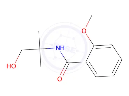 Chemical structure of N-(1-hydroxy-2-methylpropan-2-yl)-2-methoxybenzamide