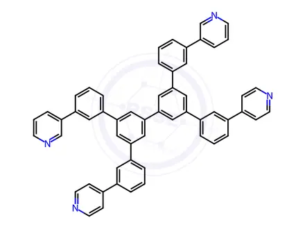 Chemical structure of 4,4'-(5',5''-Bis(3-(pyridin-4-yl)phenyl)-[1,1':3',1'':3'',1'''-quaterphenyl]-3,3'''-diyl)dipyridine
