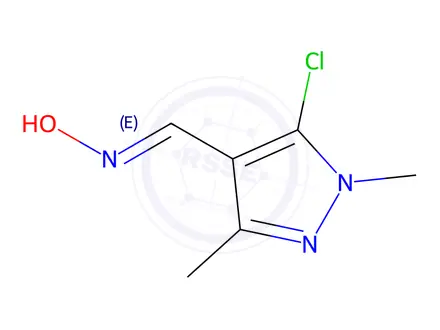 Chemical structure of (E)-5-chloro-1,3-dimethyl-1H-pyrazole-4-carbaldehyde oxime