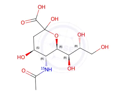 Chemical structure of N-Acetylneuraminic Acid-15N1