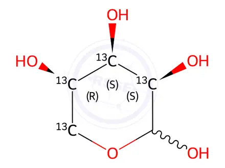 Chemical structure of D-[2,3,4,5-13C4]ribose