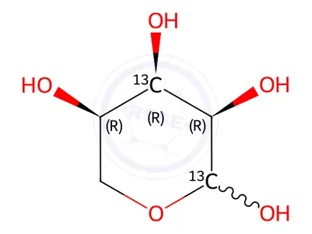 Chemical structure of D-[1,3-13C2]ribose