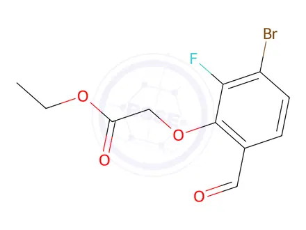 Chemical structure of Ethyl 2-(3-bromo-2-fluoro-6-formylphenoxy)acetate