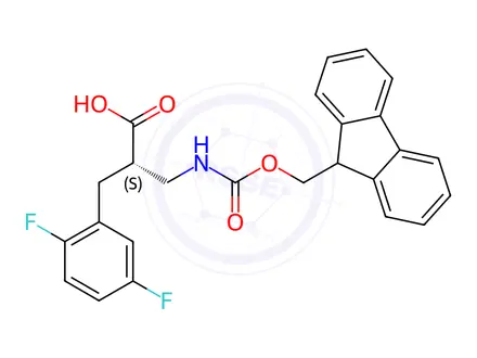 Chemical structure of Fmoc-(S)-3-amino-2-(2,5-difluorobenzyl)propanoicacid