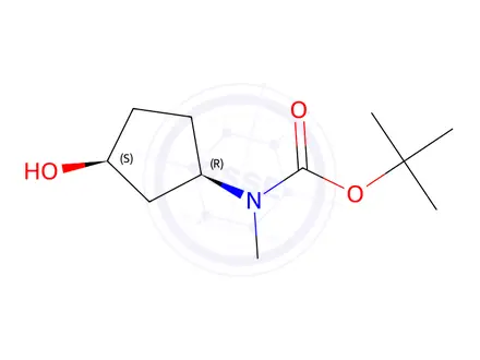 Chemical structure of Carbamic acid, N-[(1R,3S)-3-hydroxycyclopentyl]-N-methyl-, 1,1-dimethylethyl ester