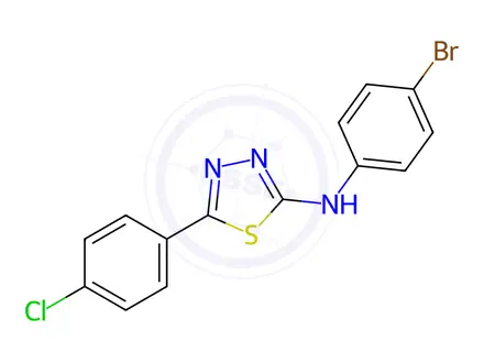 Chemical structure of N-(4-Bromophenyl)-5-(4-chlorophenyl)-1,3,4-thiadiazol-2-amine