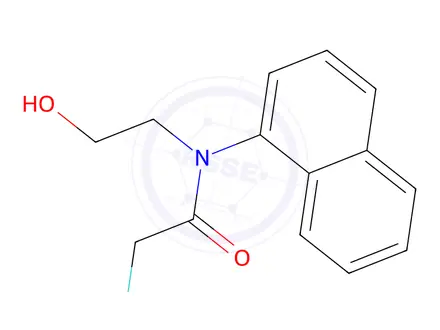 Chemical structure of 2-Fluoro-N-(2-hydroxyethyl)-N-(1-naphtyl)acetamide