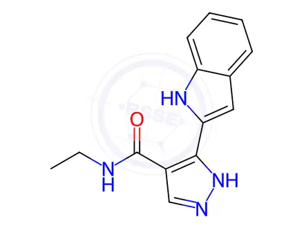 Chemical structure of N-Ethyl-3-(1H-indol-2-yl)-1H-pyrazole-4-carboxamide