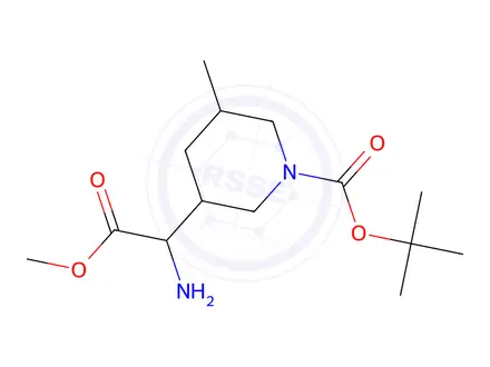 Chemical structure of Tert-butyl 3-(1-amino-2-methoxy-2-oxoethyl)-5-methylpiperidine-1-carboxylate
