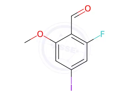 Chemical structure of 2-fluoro-4-iodo-6-methoxybenzaldehyde