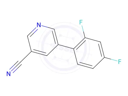 Chemical structure of 5-(2,4-Difluorophenyl)nicotinonitrile