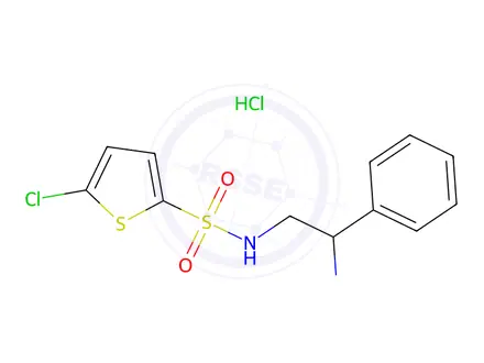 Chemical structure of n-(2-Amino-2-phenylethyl)-5-chlorothiophene-2-sulfonamide hydrochloride