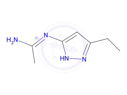Chemical structure of N'-(5-Ethyl-1H-pyrazol-3-yl)acetimidamide