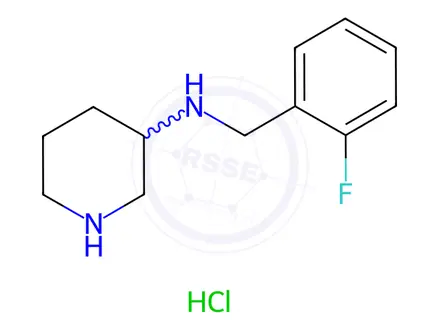 Chemical structure of N-(2-Fluorobenzyl)piperidin-3-amine hydrochloride