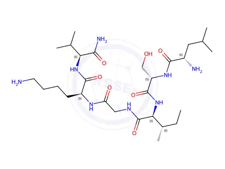 Chemical structure of PAR-2 (1-6) amide (human) (scrambled) trifluoroacetate salt H-Leu-Ser-Ile-Gly-Lys-Val-NH2 trifluoroacetate salt