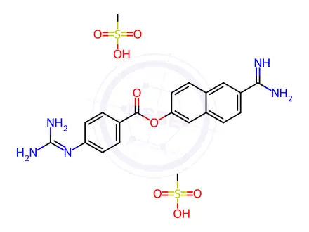 Chemical structure of Nafamostat Mesylate