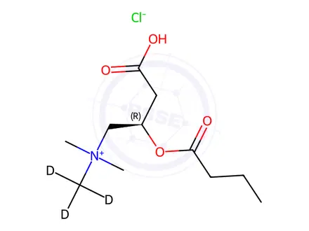 Chemical structure of (R)-Butyryl carnitine chloride-[D3]